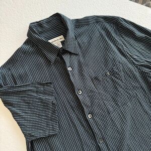 Pronto Uomo Button Down Men's Shirt Size Large Green Short Sleeve Resort Cruise